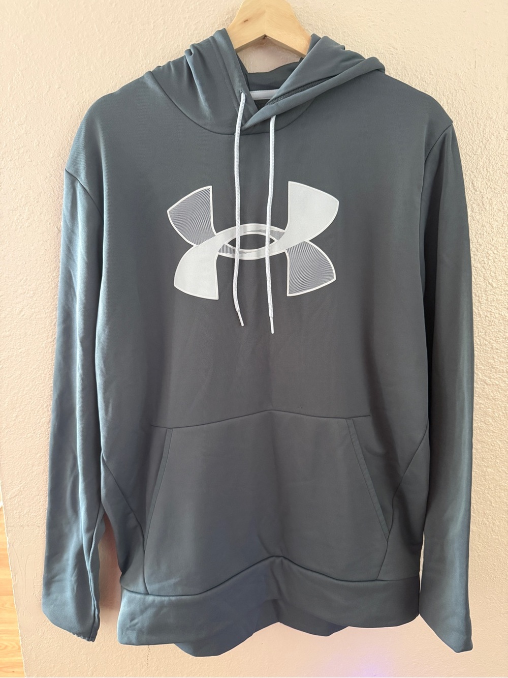 Under Armour Men’s Pullover Hoodie in Gray with White & Gray Logo
